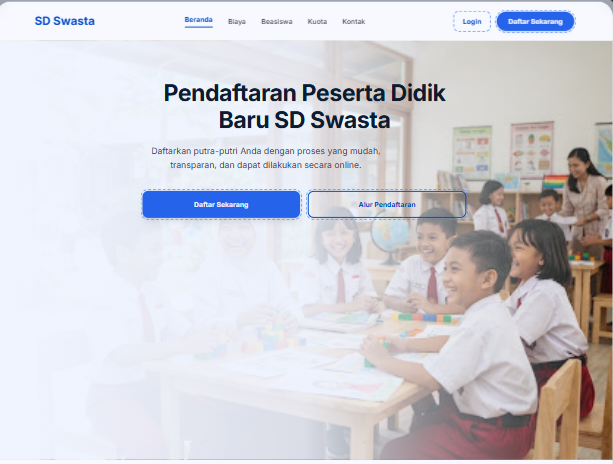 Website PPDB SD Swasta
